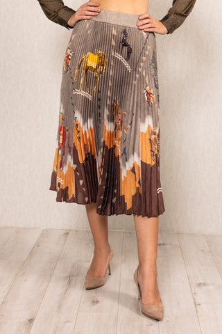 Tawny pleated skirt