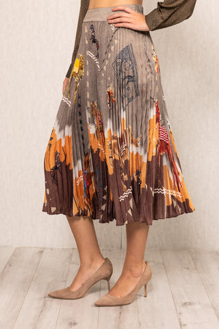 Tawny pleated skirt