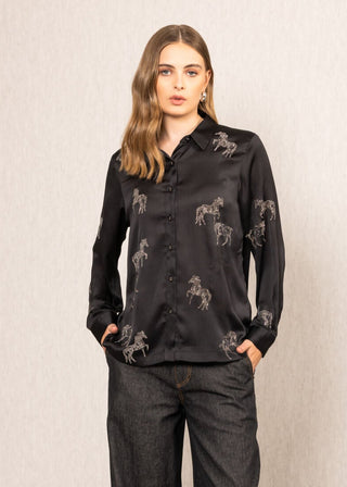 Lyla black button-down shirt
