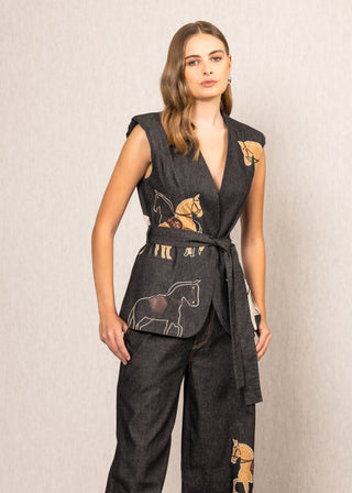 Vega belted waist coat