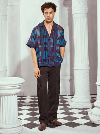 Black Cargo Knit Pants by Nikita Mhaisalkar Men available on Indiaspopup.com