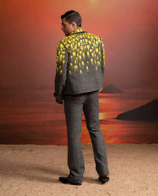 Gray Checks Pantsuit Set by Nikita Mhaisalkar Men available on Indiaspopup.com