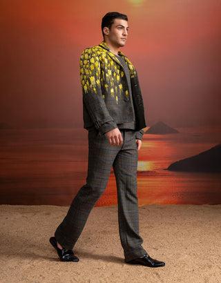 Gray Checks Pantsuit Set by Nikita Mhaisalkar Men available on Indiaspopup.com