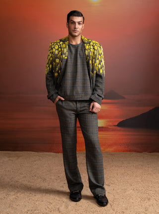 Gray Checks Pantsuit Set by Nikita Mhaisalkar Men available on Indiaspopup.com