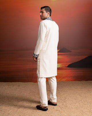 Ivory Cotton Kurta And Pants by Nikita Mhaisalkar Men available on Indiaspopup.com