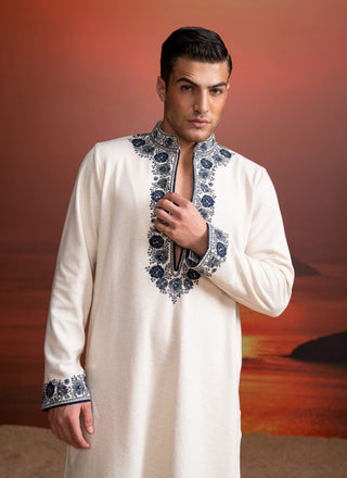 Ivory Cotton Kurta And Pants by Nikita Mhaisalkar Men available on Indiaspopup.com