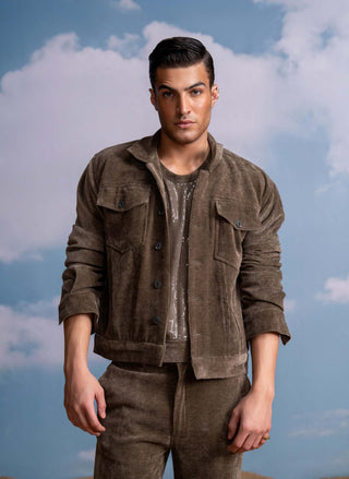 Brown Corduroy Jacket And Pants by Nikita Mhaisalkar Men available on Indiaspopup.com