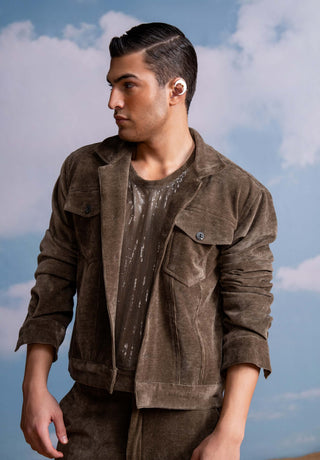 Brown Corduroy Jacket And Pants by Nikita Mhaisalkar Men available on Indiaspopup.com