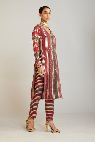 Vvani By Vani Vats-Multicolor Straight Kurta Set-INDIASPOPUP.COM