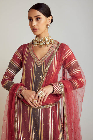 Vvani By Vani Vats-Multicolor Straight Kurta Set-INDIASPOPUP.COM