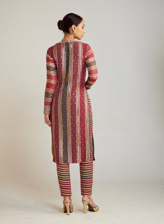 Vvani By Vani Vats-Multicolor Straight Kurta Set-INDIASPOPUP.COM