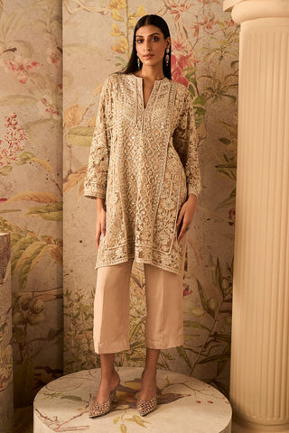 Ridhi Mehra-Showcase Champagne Kali Kurta And Pants-INDIASPOPUP.COM