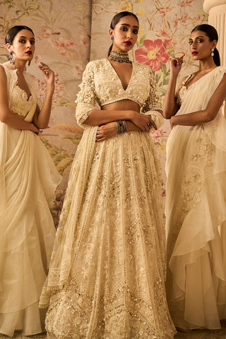 Ridhi Mehra-Dream Ivory Embroidered Lehenga Set-INDIASPOPUP.COM