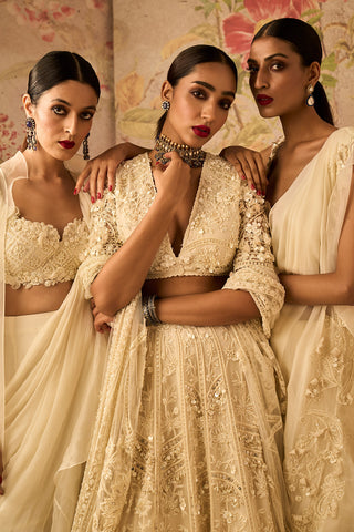 Ridhi Mehra-Dream Ivory Embroidered Lehenga Set-INDIASPOPUP.COM