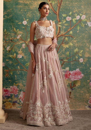 Ridhi Mehra-Grace Dusky Pink Lehenga Set-INDIASPOPUP.COM