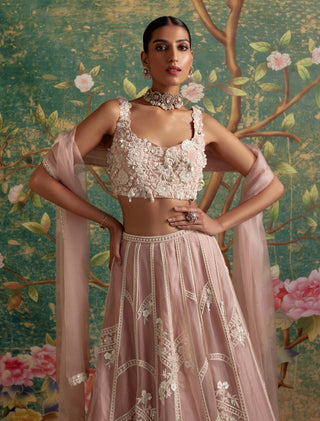 Ridhi Mehra-Grace Dusky Pink Lehenga Set-INDIASPOPUP.COM