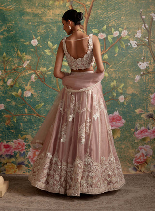 Ridhi Mehra-Grace Dusky Pink Lehenga Set-INDIASPOPUP.COM