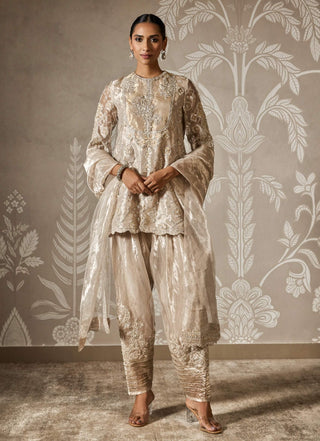 Ridhi Mehra Shaila Water Gold Kurta Set available on indiaspopup