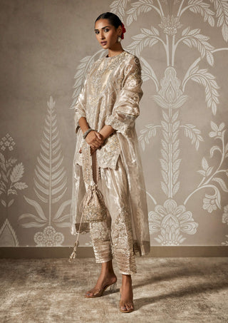 Ridhi Mehra Shaila Water Gold Kurta Set available on indiaspopup