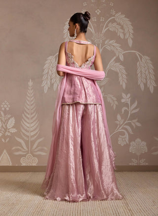 Lilac Gold Embroidered Sharara Set by Ridhi Mehra available on Indiaspopup.com