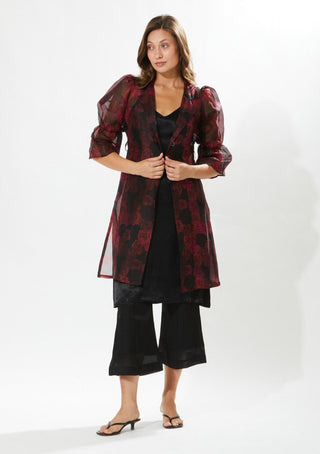 Meadow-Rosa Organza Coat And Pant Set-INDIASPOPUP.COM