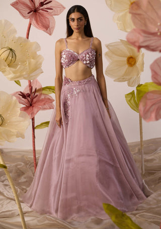 Bellflower Lavender Lehenga Set by Roqa available on Indiaspopup.com