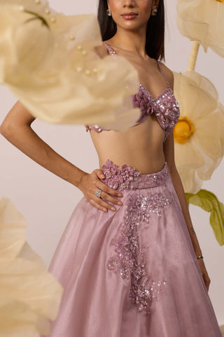 Bellflower Lavender Lehenga Set by Roqa available on Indiaspopup.com