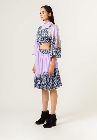 Siddhant Aggarwal-Rage Print Waist Cut Out Dress-INDIASPOPUP.COM