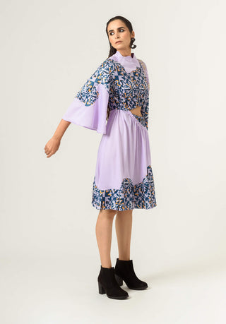 Siddhant Aggarwal-Rage Print Waist Cut Out Dress-INDIASPOPUP.COM