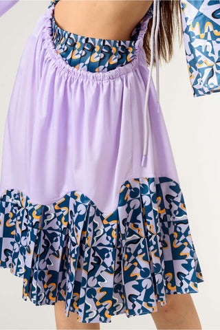 Siddhant Aggarwal-Rage Print Waist Cut Out Dress-INDIASPOPUP.COM