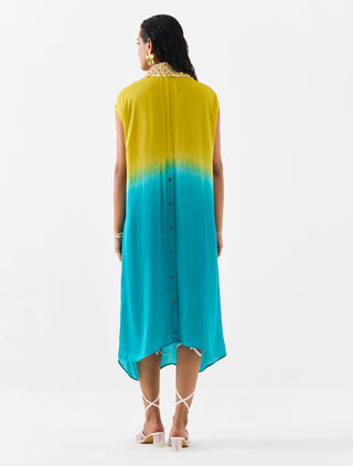 Pinacolada Yellow Blue Knot Dress by Studio Rigu available on Indiaspopup.com