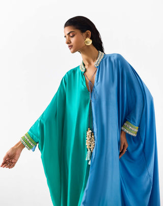 Seashore Blue Sea Green Kimono by Studio Rigu available on Indiaspopup.com