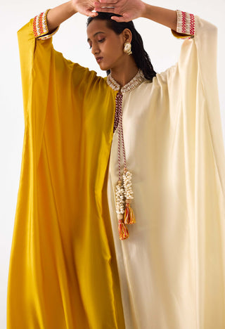 Dawn Yellow Beige Kimono by Studio Rigu available on Indiaspopup.com