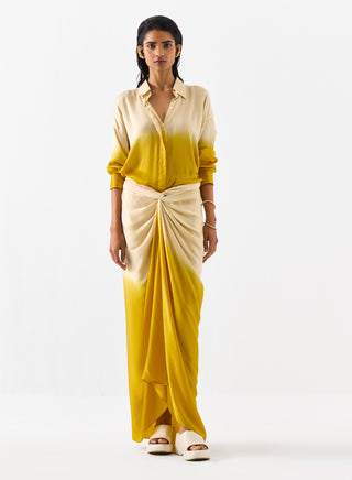 Dawn Draped Shirt Dress by Studio Rigu available on Indiaspopup.com