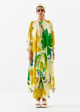 Yellow Rose Kimono Kurta And Pants by Studio Rigu available on Indiaspopup.com