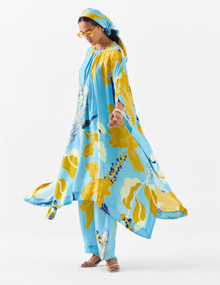 White Rose Kimono Kurta And Pants by Studio Rigu available on Indiaspopup.com