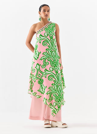 La Paz One-Shoulder Kurta And Pants by Studio Rigu available on Indiaspopup.com