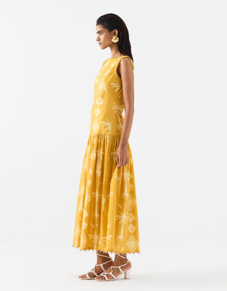Cabana Yellow Long Dress by Studio Rigu available on Indiaspopup.com