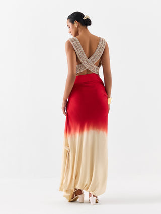 Copacabanna Beige Blouse And Skirt by Studio Rigu available on Indiaspopup.com