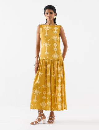 Cabana Yellow Long Dress by Studio Rigu available on Indiaspopup.com