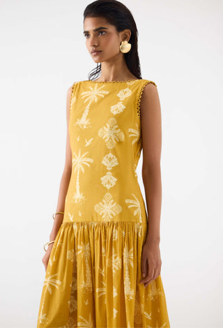 Cabana Yellow Long Dress by Studio Rigu available on Indiaspopup.com