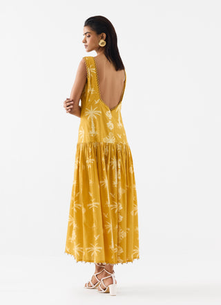 Cabana Yellow Long Dress by Studio Rigu available on Indiaspopup.com