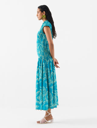 Coconut Palm Ruching Dress by Studio Rigu available on Indiaspopup.com