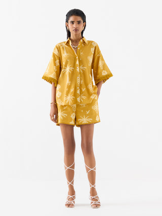 Cabana Yellow Shirt And Shorts by Studio Rigu available on Indiaspopup.com