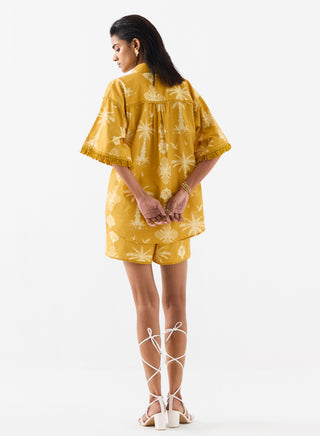 Cabana Yellow Shirt And Shorts by Studio Rigu available on Indiaspopup.com