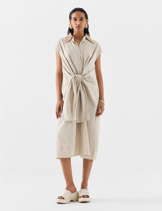 Palm Island Knot Linen Dress by Studio Rigu available on Indiaspopup.com