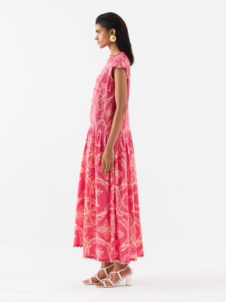 Areca Palm Ruching Dress by Studio Rigu available on Indiaspopup.com