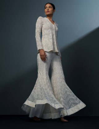 Aethra ivory pattern kurta and sharara set