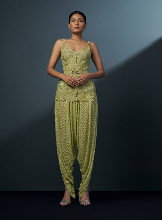 Aneeza arctic green kurta and dhoti set