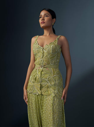 Aneeza arctic green kurta and dhoti set